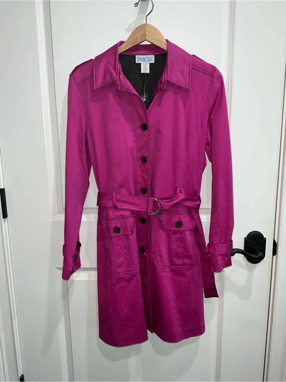 Catherine Malandrino Magenta Belted Trench Coat